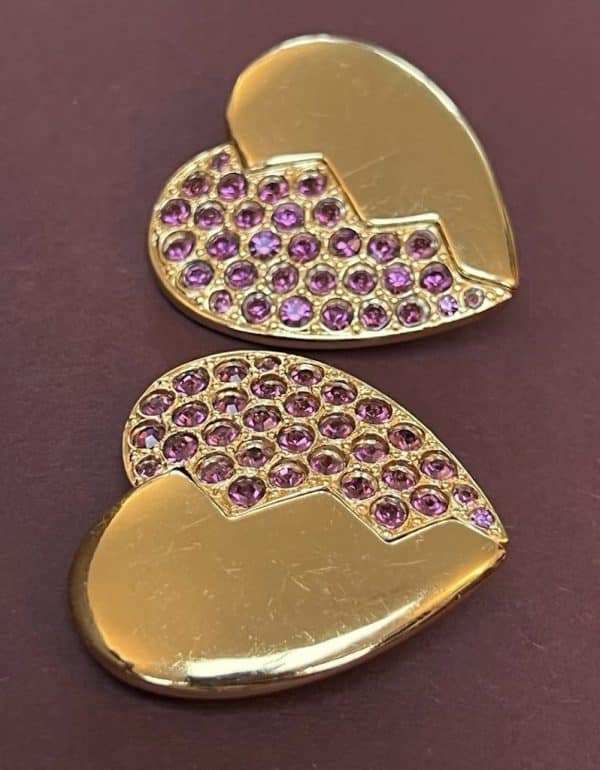 Yves Saint-Laurent 1983 By Goossens Heart-Shaped Red Diamente