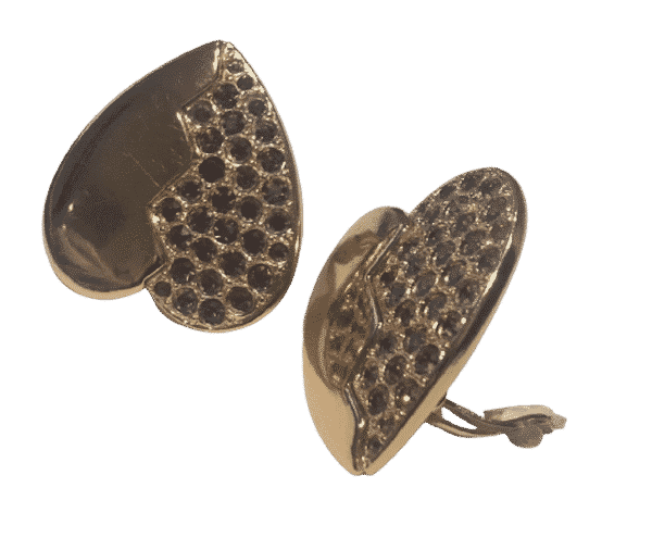 YVES SAINT-LAURENT Haute Couture Vintage Heart-Shaped Earrings Red Diamante By Goossens Circa 1983 - Image 4