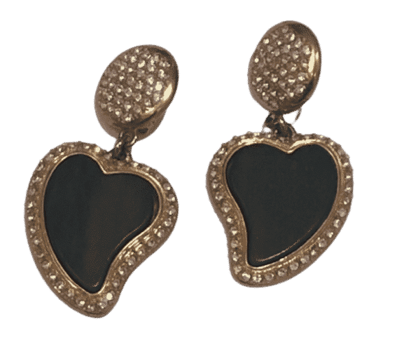 YVES SAINT-LAURENT Haute Couture Vintage Heart-Shaped Earrings Snakewood By Goossens 1992 - Image 2