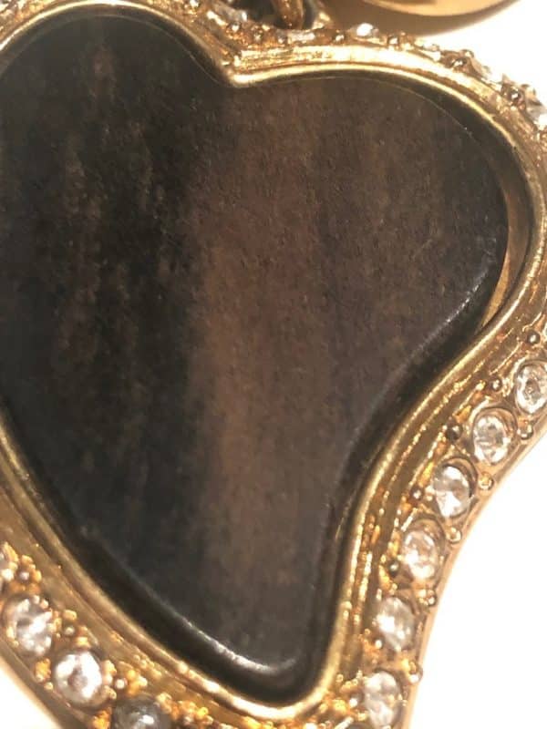 YVES SAINT-LAURENT Haute Couture Vintage Heart-Shaped Earrings Snakewood By Goossens 1992 - Image 5