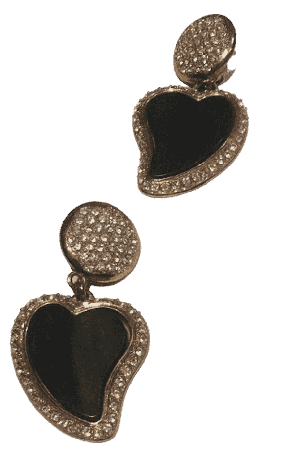 YVES SAINT-LAURENT Haute Couture Vintage Heart-Shaped Earrings Snakewood By Goossens 1992 - Image 6
