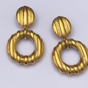 YSL Vintage 1980s Door Knocker Earrings