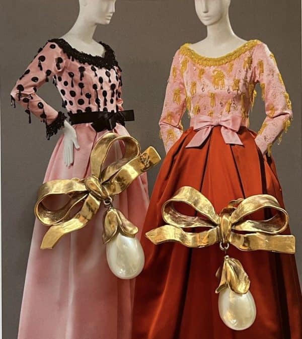 YVES SAINT-LAURENT Vintage By Goossens Bows Pearl Drop Large Earrings 1988 - Image 3