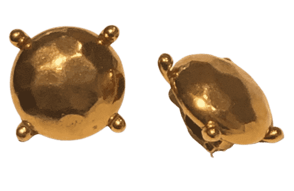 YVES SAINT-LAURENT Vintage Earrings Large Tortoise Gold Tone Circa 1980s - Image 3