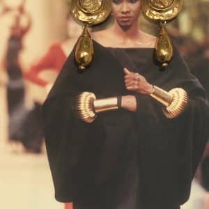 Yves Saint-Laurent Gilded large drop earrings 1980s