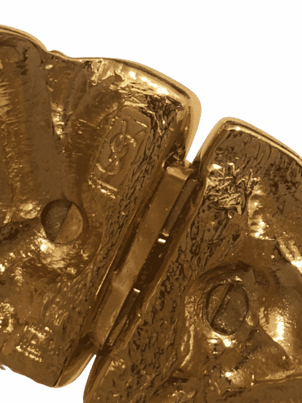 YVES SAINT-LAURENT Vintage YSL Gold Ruby Crystal Cuff & Earrings Set 1980s - Image 14