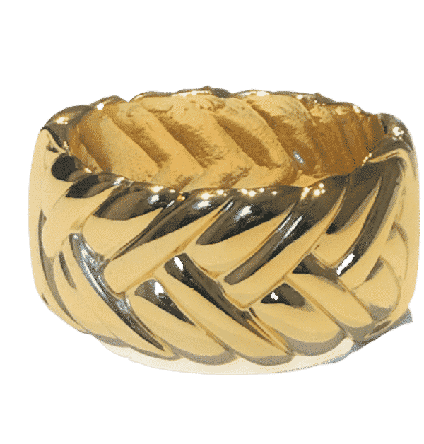 YVES SAINT-LAURENT Vintage YSL Gold Ruby Crystal Cuff & Earrings Set 1980s - Image 9