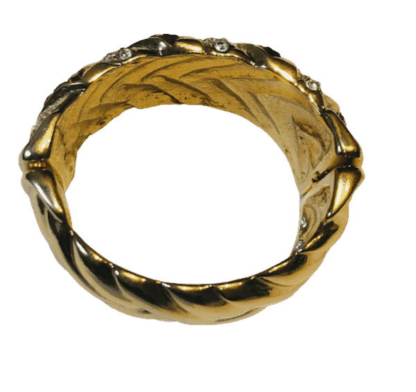 YVES SAINT-LAURENT Vintage YSL Gold Ruby Crystal Cuff & Earrings Set 1980s - Image 10