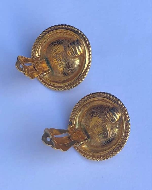 CHANEL Vintage Classic Gold & Pearl Circular Earrings 1985 - Image 5