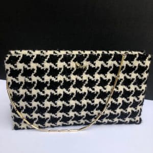 Christian Dior clutch tweed bag houndstooth