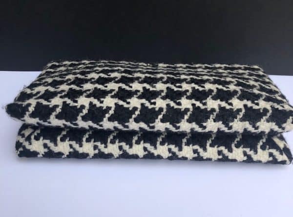 CHRISTIAN DIOR Black & White Houndstooth Tweed Chain Bag Clutch - Image 10