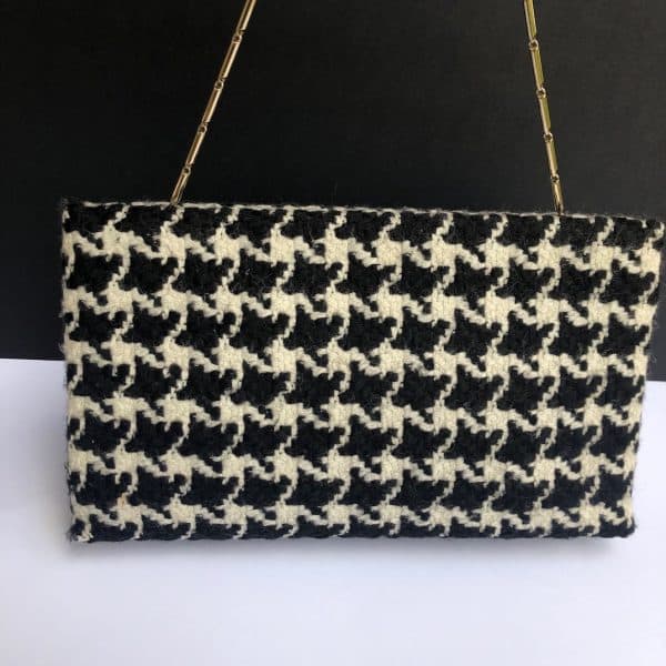 DIOR HOUNDSTOOTH TWEED CLUTH BAG