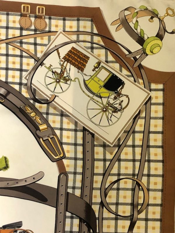 HERMÈS Scarf Les Voitures Nouvelles By Jacques Eudel Early Issue 1968 W/Box - Image 8