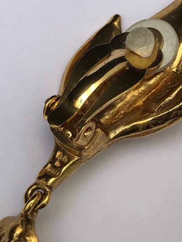 YVES SAINT-LAURENT By Goossens 1989 Vintage Long Earrings