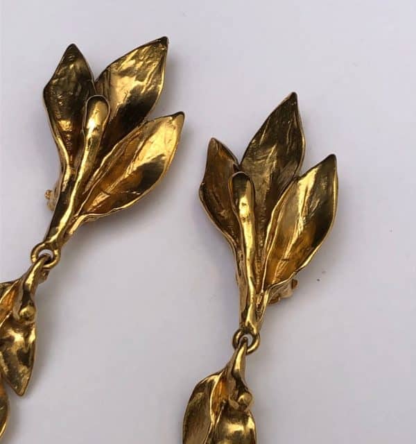 YVES SAINT-LAURENT Vintage Haute Couture Ear of Corn Pearl Drop Earrings Ultra Long Circa 1989 - Image 4