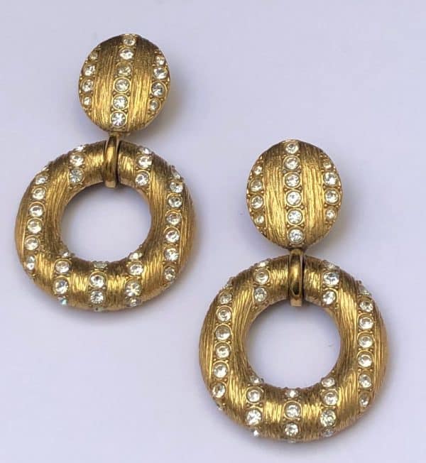 YVES SAINT-LAURENT Oversized gold-tone clip earrings