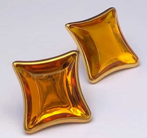 YVES SAINT-LAURENT RESIN EARRINGS