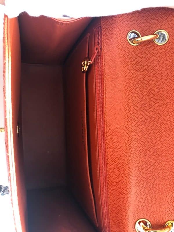 CHANEL 1997 CC Turn-lock Diamond Quilted Caviar Flap Bag Kelly Style Vintage - Image 13