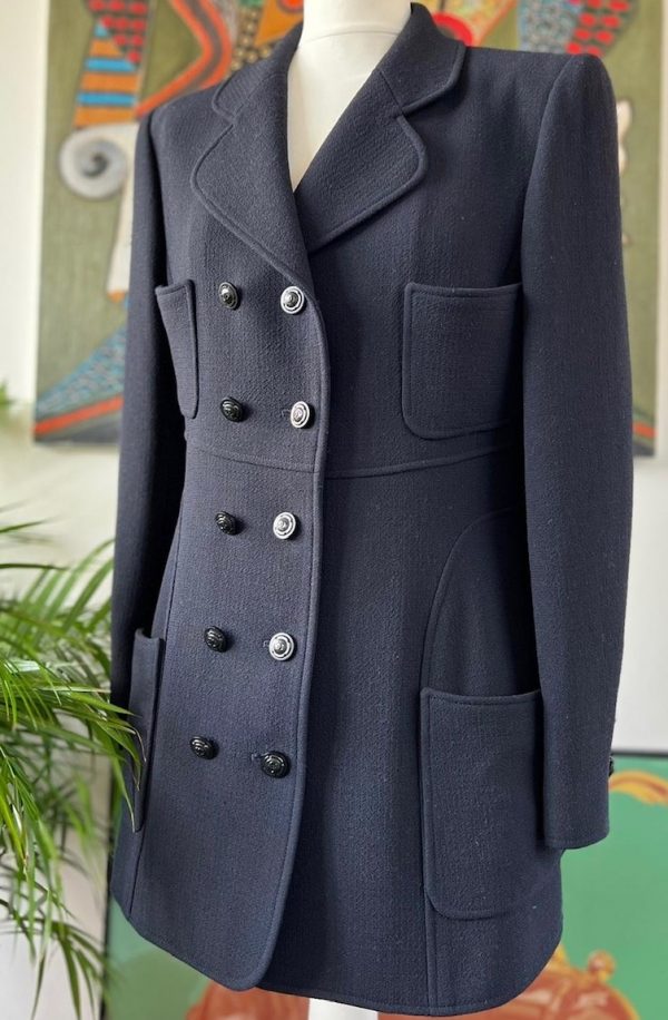 CHANEL 1997 Double Breasted Jacket CC Logo Buttons Vintage - Image 3