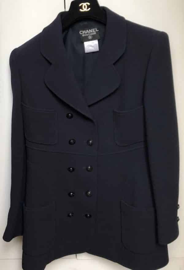 CHANEL 1997 Double Breasted Jacket CC Logo Buttons Vintage - Image 4