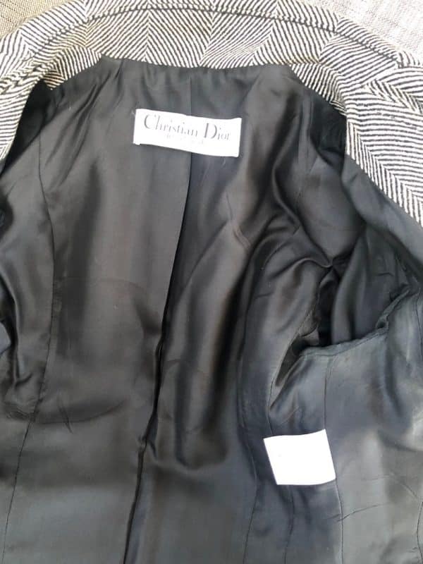 CHRISTIAN DIOR Bar Jacket Suit Herringbone Chevrons Single Breasted Vintage - Image 6