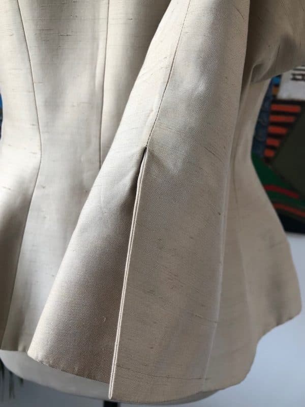 CHRISTIAN DIOR Fitted Jacket Notched Collar Silk Jewel Buttons Vintage - Image 4