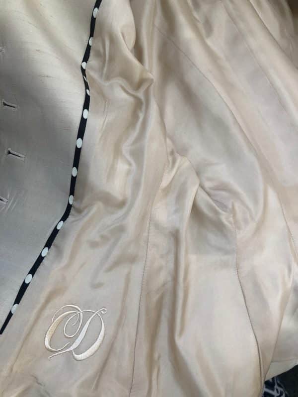 CHRISTIAN DIOR Fitted Jacket Notched Collar Silk Jewel Buttons Vintage - Image 6