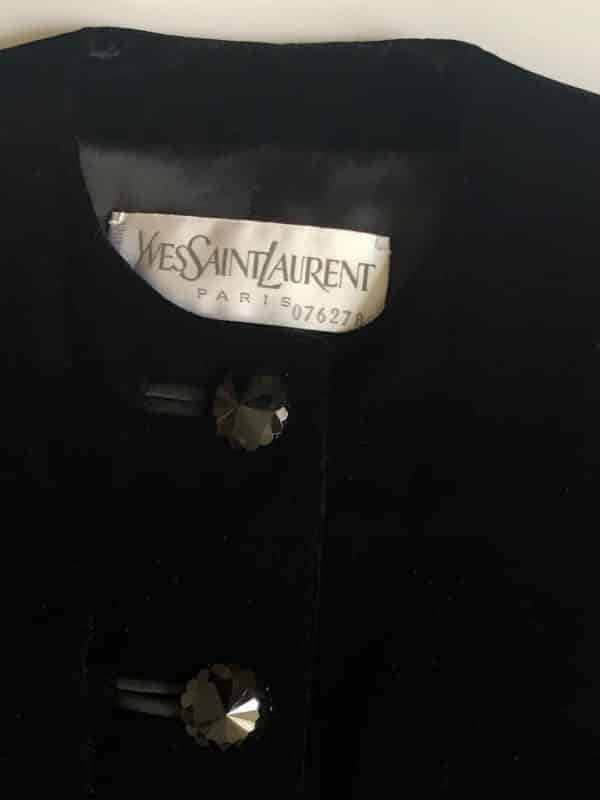 YVES SAINT-LAURENT Haute Couture 076278 Black Single Breasted Jacket Suit Vintage - Image 2