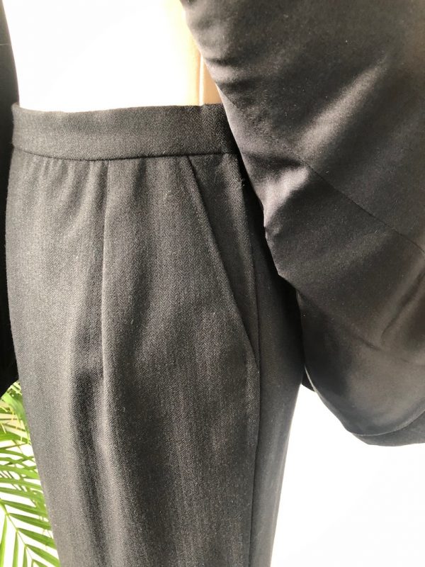 YVES SAINT-LAURENT Haute Couture 67931 Black Single Breasted Pin Stripe Jacket 3 Pc Suit Vintage - Image 7