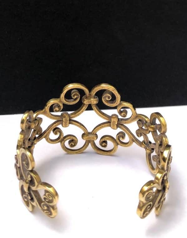 Yves Saint-Laurent YSL Vintage Gold Toned Wire Arabesque Cuff Bracelet 1970s - Image 3