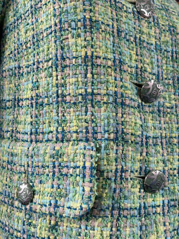 CHANEL 2019 Tweed Jacket Lime Green Spring Collection - Image 4