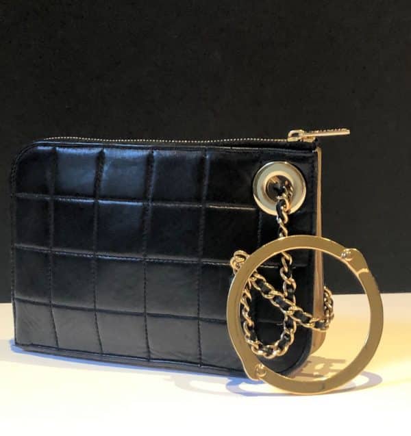 CHANEL Black Timeless Quilted Small Handcuff Leather Clutch Pouch 2002 - Image 2