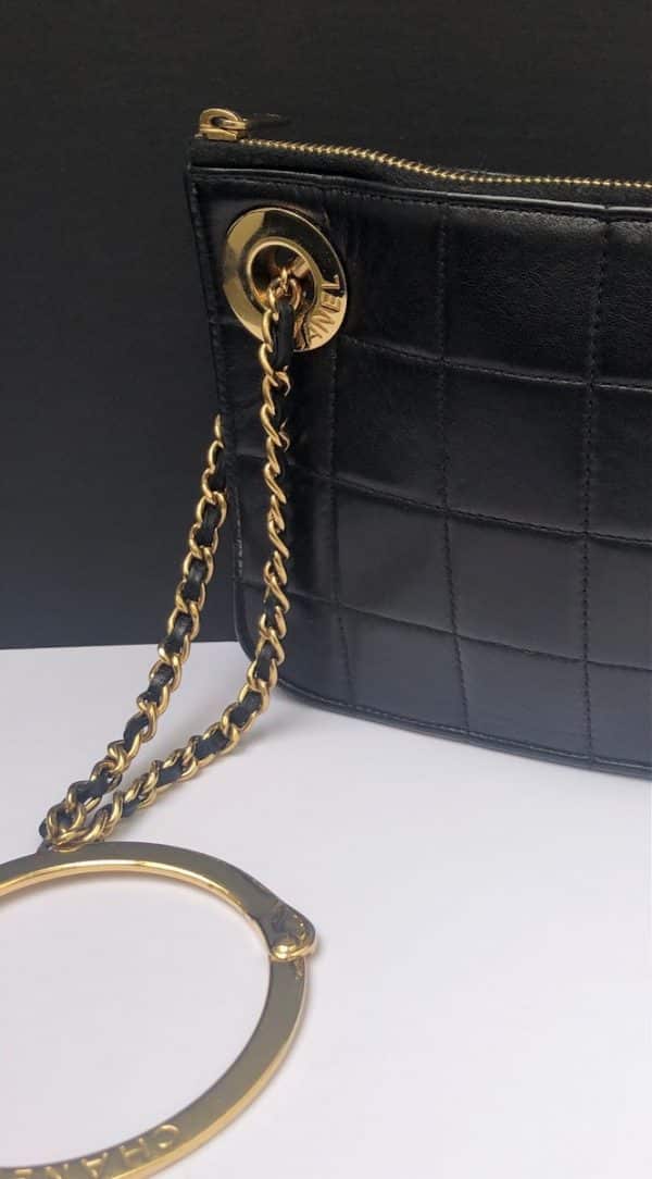 CHANEL Black Timeless Quilted Small Handcuff Leather Clutch Pouch 2002 - Image 3