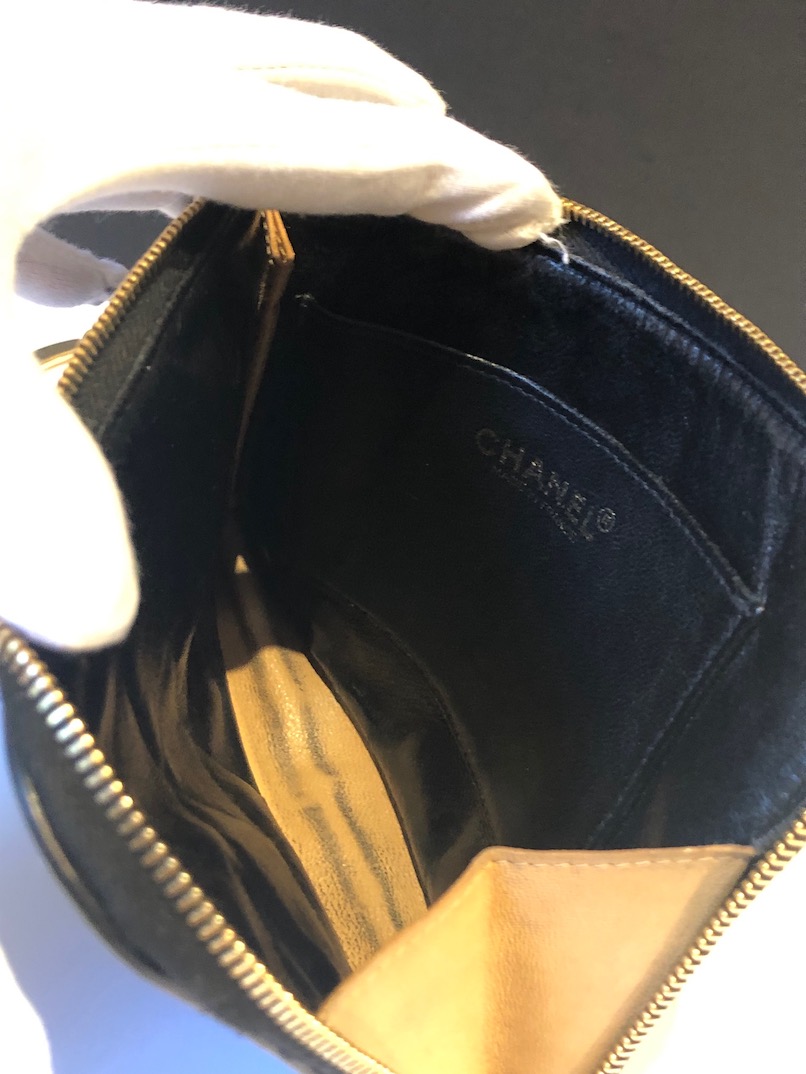 CHANEL Black Timeless Quilted Small Handcuff Leather Clutch Pouch 2002 - Image 6