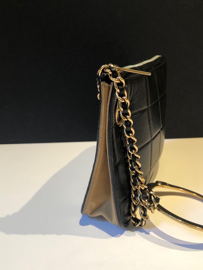 CHANEL Black Timeless Quilted Small Handcuff Leather Clutch Pouch 2002 - Image 7