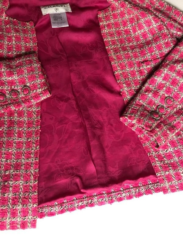 CHANEL Summer Pink White Lesage Tweed Jacket Blazer 2019 - Image 4