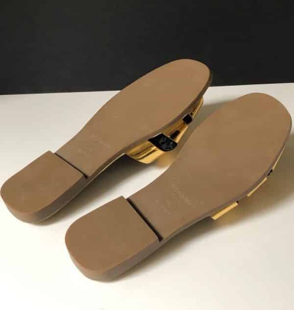 YVES SAINT-LAURENT Tribute Flat Metallic Gold Sandals Shoes Circa 2000 - Image 9