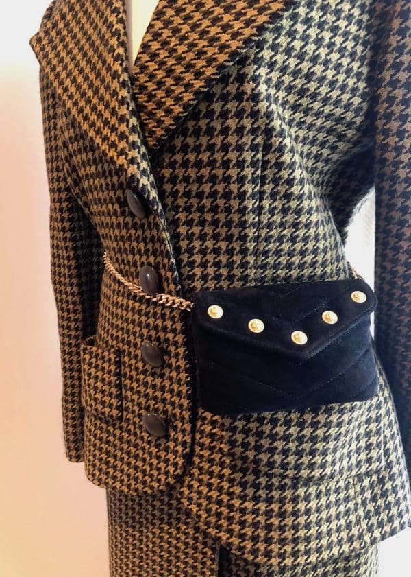 chanel black cc logo envelope mini shoulder chain bag & belt 2018