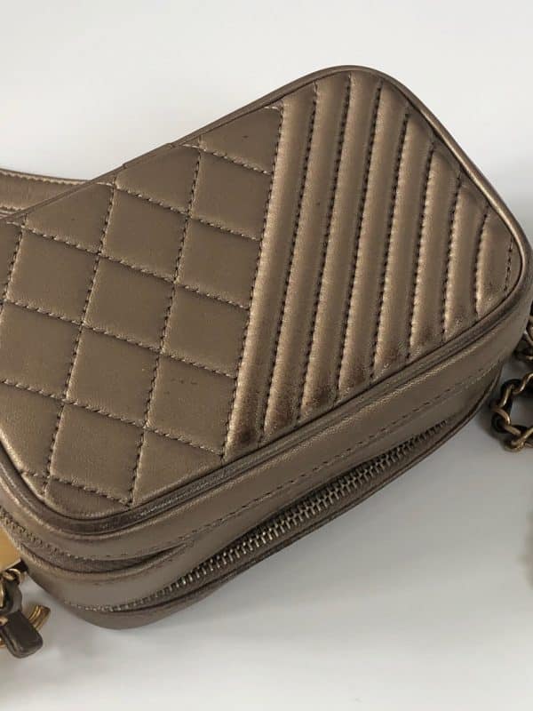 CHANEL Bronze Quilted Lambskin Small Coco Boy Camera Case Shoulder Bag 2014 - Image 12
