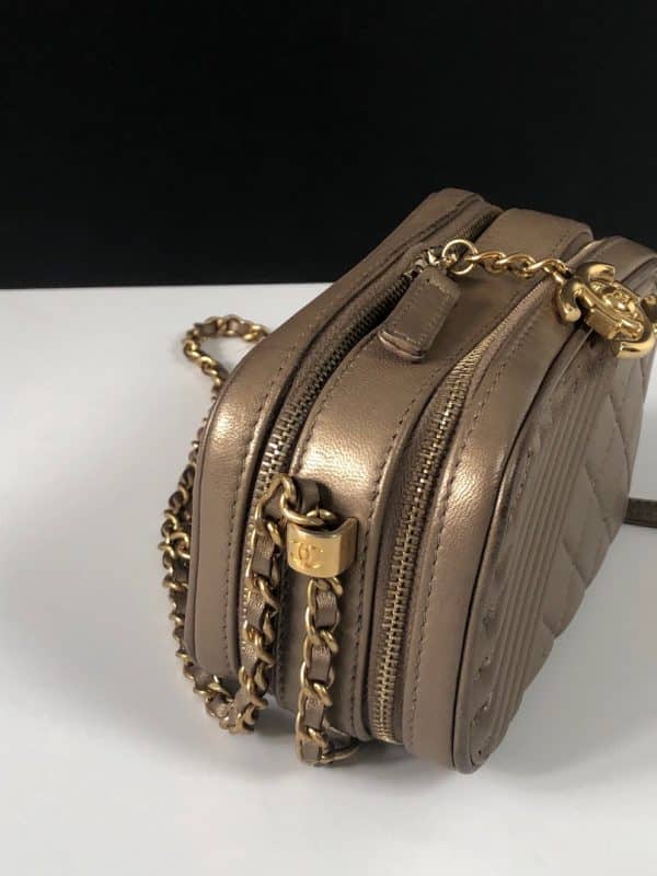 CHANEL Bronze Quilted Lambskin Small Coco Boy Camera Case Shoulder Bag 2014 - Image 4