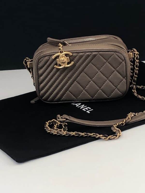 CHANEL Bronze Quilted Lambskin Small Coco Boy Camera Case Shoulder Bag 2014 - Image 5