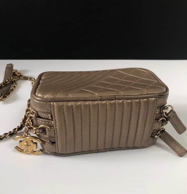 CHANEL Bronze Quilted Lambskin Small Coco Boy Camera Case Shoulder Bag 2014 - Image 6
