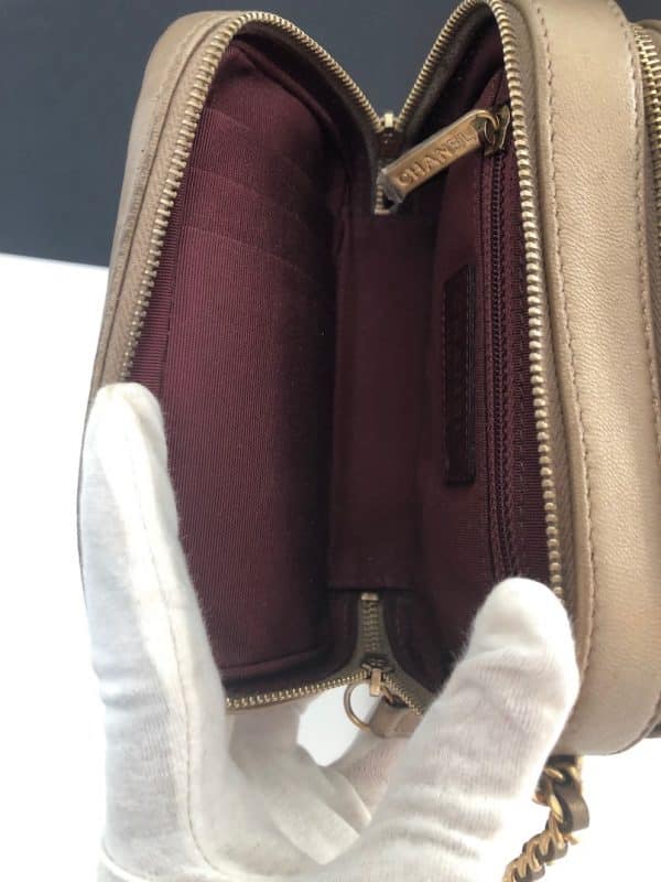 CHANEL Bronze Quilted Lambskin Small Coco Boy Camera Case Shoulder Bag 2014 - Image 8