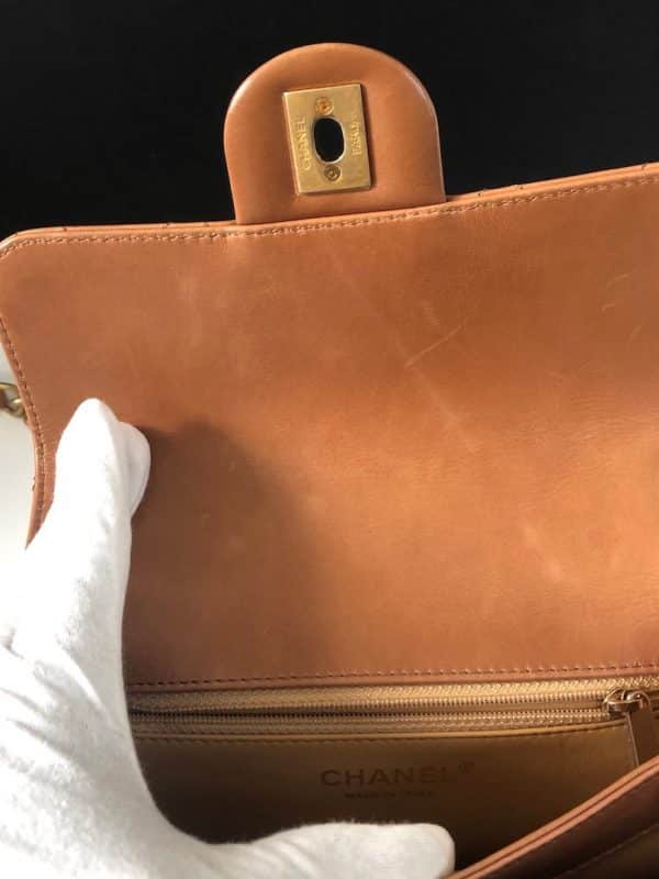 CHANEL Two Tone Chain Handle Flap Bag Quilted Lambskin Small 2018 - Image 11