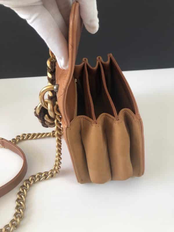 CHANEL Two Tone Chain Handle Flap Bag Quilted Lambskin Small 2018 - Image 14