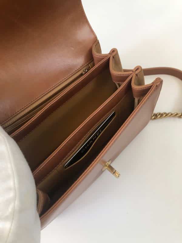 CHANEL Two Tone Chain Handle Flap Bag Quilted Lambskin Small 2018 - Image 15