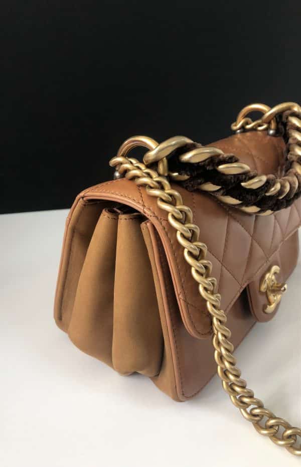 CHANEL Two Tone Chain Handle Flap Bag Quilted Lambskin Small 2018 - Image 8