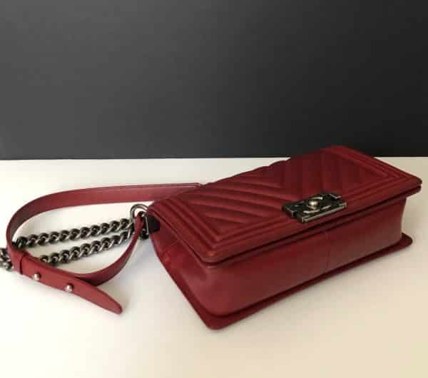 CHANEL Boy Chevron Red  Burgundy 2014 - Image 11