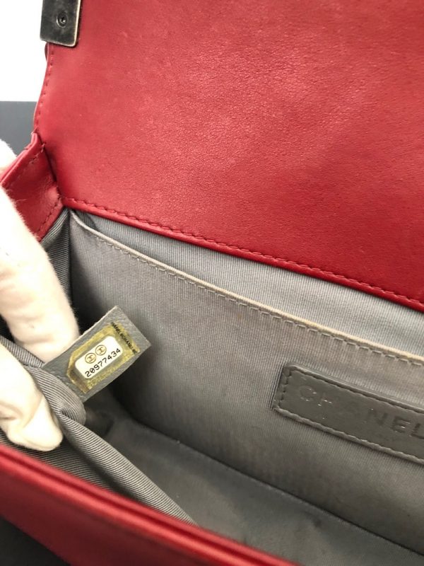 CHANEL Boy Chevron Red  Burgundy 2014 - Image 15