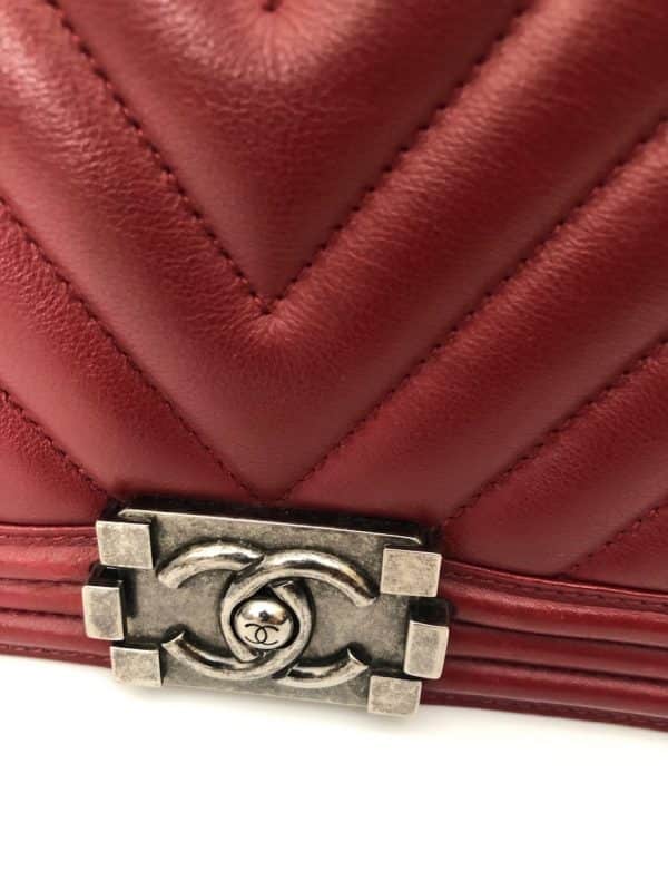 CHANEL Boy Chevron Red  Burgundy 2014 - Image 7